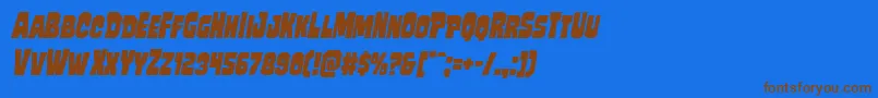 Mindlessbruteital Font – Brown Fonts on Blue Background