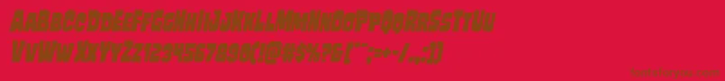 Mindlessbruteital Font – Brown Fonts on Red Background