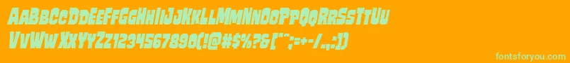 Mindlessbruteital Font – Green Fonts on Orange Background