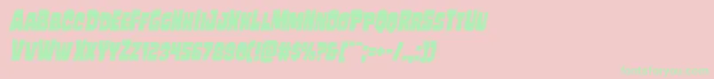 Mindlessbruteital Font – Green Fonts on Pink Background