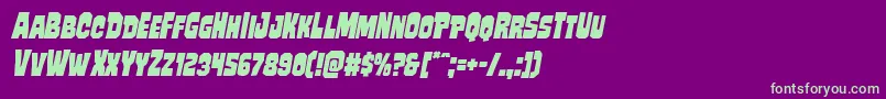 Mindlessbruteital Font – Green Fonts on Purple Background