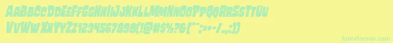 Mindlessbruteital Font – Green Fonts on Yellow Background