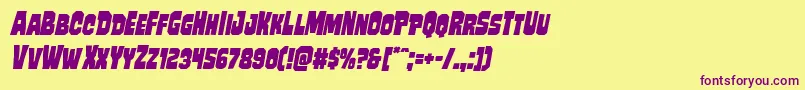 Mindlessbruteital Font – Purple Fonts on Yellow Background