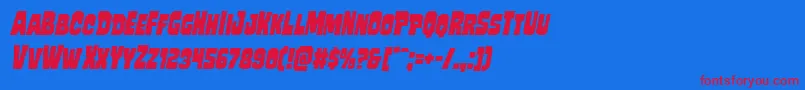 Mindlessbruteital Font – Red Fonts on Blue Background