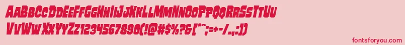 Mindlessbruteital Font – Red Fonts on Pink Background
