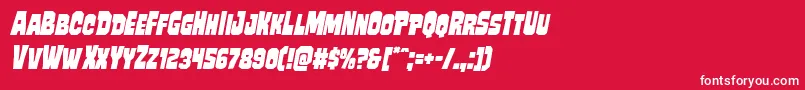 Mindlessbruteital Font – White Fonts on Red Background