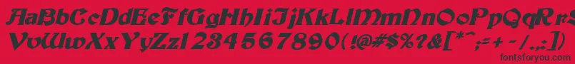 Tutburbi Font – Black Fonts on Red Background