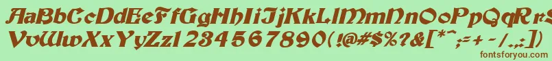 Weitere Informationen zur Tutburbi-Schriftart Tutburbi-Schriftart – Braune Schriften auf grünem Hintergrund