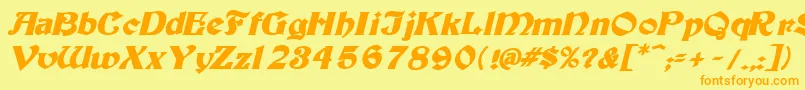 Tutburbi Font – Orange Fonts on Yellow Background