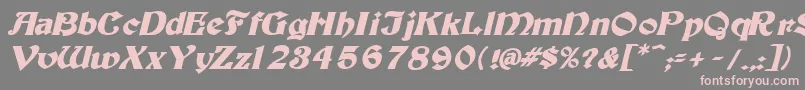 Tutburbi-Schriftart – Rosa Schriften auf grauem Hintergrund