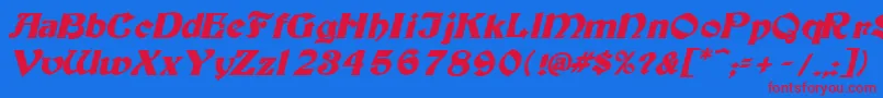 Tutburbi Font – Red Fonts on Blue Background