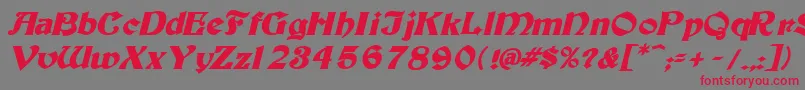 Tutburbi Font – Red Fonts on Gray Background