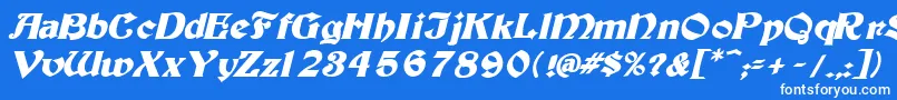 フォントTutburbi – 青い背景に白い文字