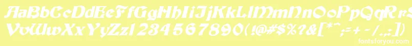 フォントTutburbi – 黄色い背景に白い文字