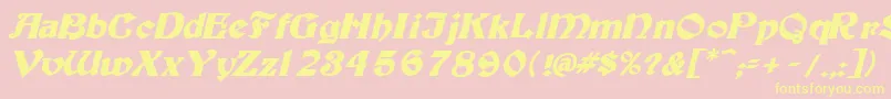 Tutburbi Font – Yellow Fonts on Pink Background