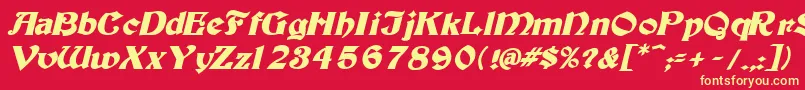 Tutburbi Font – Yellow Fonts on Red Background