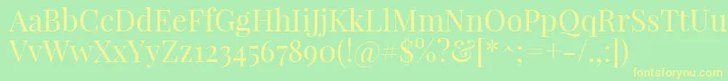 PlayfairdisplayRegular Font – Yellow Fonts on Green Background