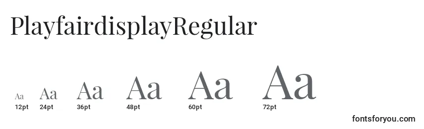 Размеры шрифта PlayfairdisplayRegular