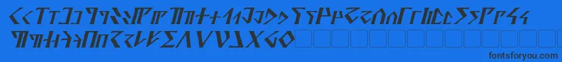 フォントDavekItalic – 黒い文字の青い背景