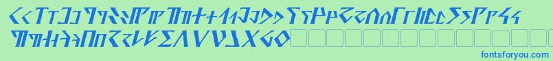 DavekItalic-Schriftart – Blaue Schriften auf grünem Hintergrund