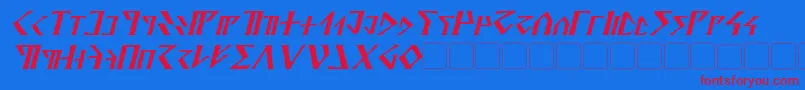 DavekItalic Font – Red Fonts on Blue Background