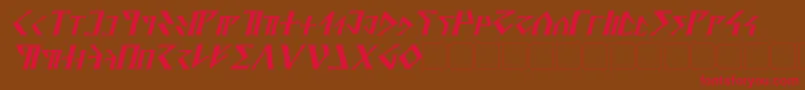DavekItalic Font – Red Fonts on Brown Background