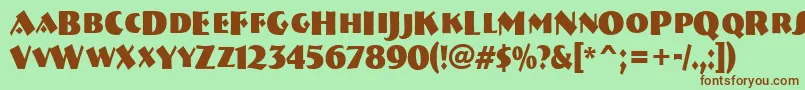 Шрифт Breme17 – коричневые шрифты на зелёном фоне