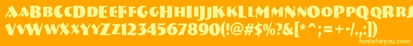 Breme17 Font – Yellow Fonts on Orange Background