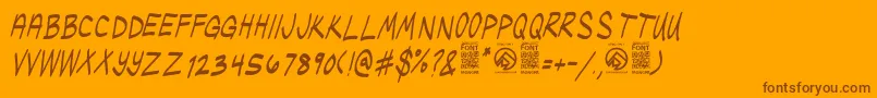 Fonte UglykidsItalic – fontes marrons em um fundo laranja