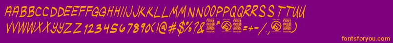 UglykidsItalic Font – Orange Fonts on Purple Background