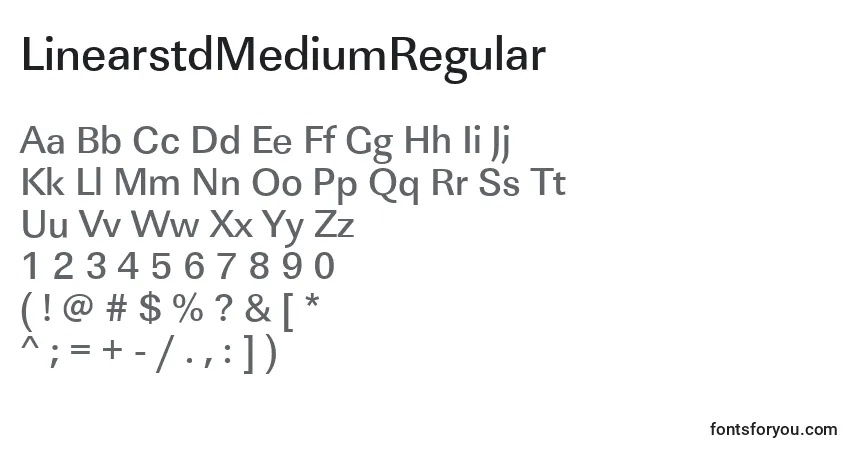 Schriftart LinearstdMediumRegular – Alphabet, Zahlen, spezielle Symbole