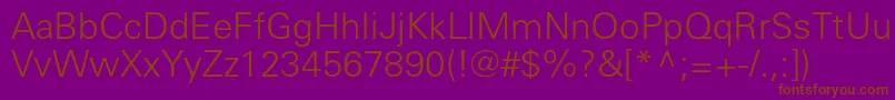 Universlightc Font – Brown Fonts on Purple Background