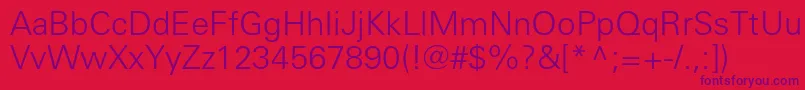 Universlightc Font – Purple Fonts on Red Background