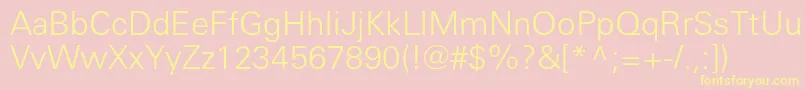 Universlightc Font – Yellow Fonts on Pink Background