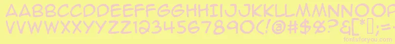 AnimeAce-Schriftart – Rosa Schriften auf gelbem Hintergrund