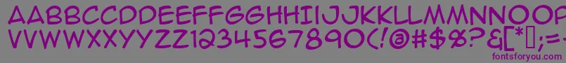 AnimeAce-fontti – violetit fontit harmaalla taustalla
