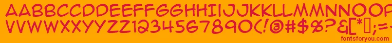 AnimeAce Font – Red Fonts on Orange Background