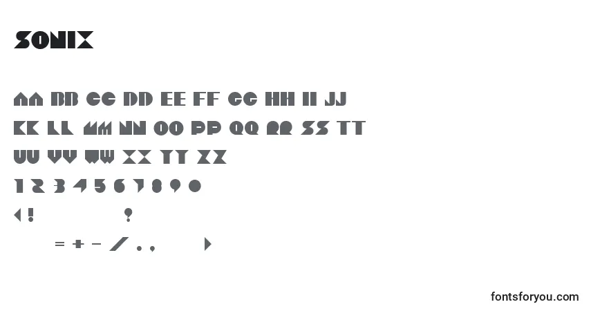 Schriftart Sonix – Alphabet, Zahlen, spezielle Symbole
