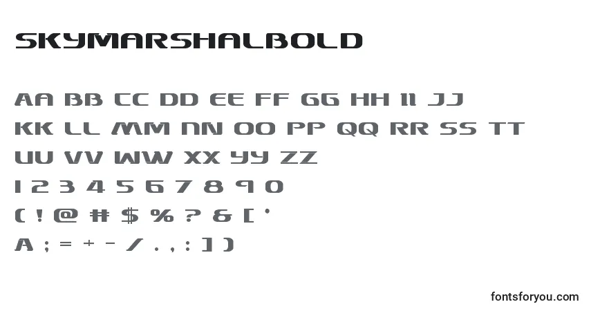Шрифт Skymarshalbold – алфавит, цифры, специальные символы