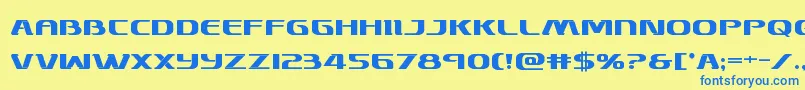 Skymarshalbold Font – Blue Fonts on Yellow Background