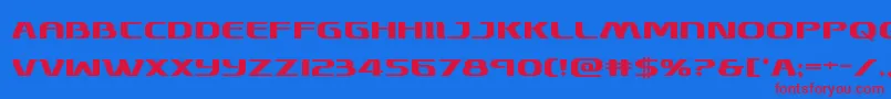 Fonte Skymarshalbold – fontes vermelhas em um fundo azul