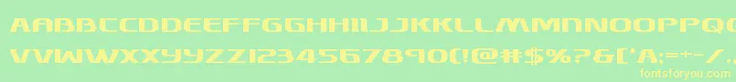 Skymarshalbold-Schriftart – Gelbe Schriften auf grünem Hintergrund