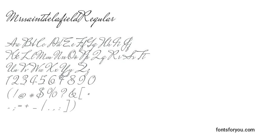 A fonte MrssaintdelafieldRegular – alfabeto, números, caracteres especiais