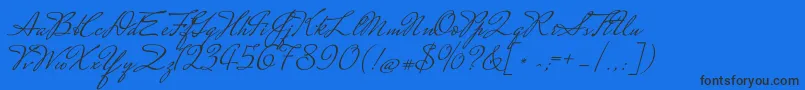 MrssaintdelafieldRegular Font – Black Fonts on Blue Background