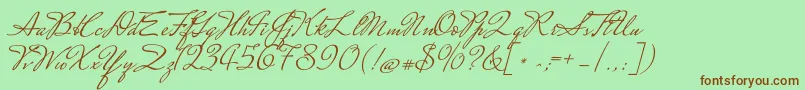 MrssaintdelafieldRegular Font – Brown Fonts on Green Background