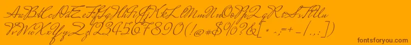 MrssaintdelafieldRegular Font – Brown Fonts on Orange Background