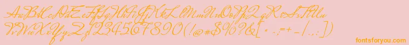 MrssaintdelafieldRegular Font – Orange Fonts on Pink Background