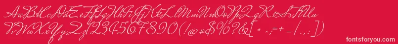 MrssaintdelafieldRegular Font – Pink Fonts on Red Background