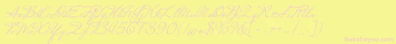 MrssaintdelafieldRegular Font – Pink Fonts on Yellow Background