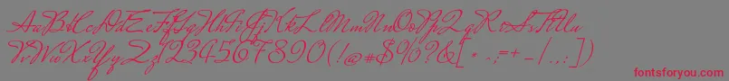 MrssaintdelafieldRegular Font – Red Fonts on Gray Background